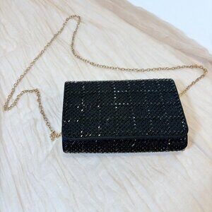 Estee & Lilly Beaded Jeweled Crossbody Shoulder Bag Purse Chain Strap NEW